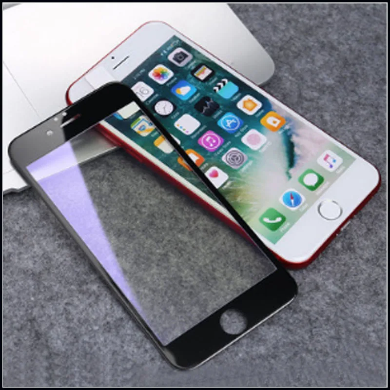 Для iPhone 7 полное покрытие протектор экрана 3D Arc Edge закаленное стекло черный белый золотой красный для iPhone7 6 6s plus стеклянная защитная пленка - Цвет: black