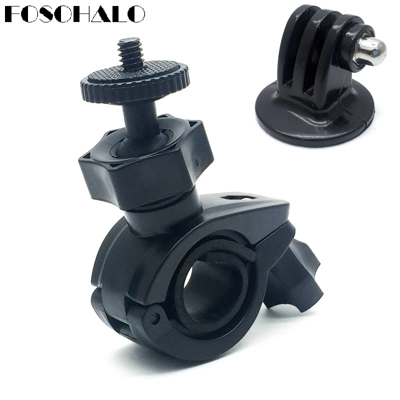 

FOSOHALO Rotatable Bike Bicycle Handlebar Mount Holder Adapter Motorbike Clip Support Bracket for Gopro Hero 4 3+ 3 SJCAM Xiaomi