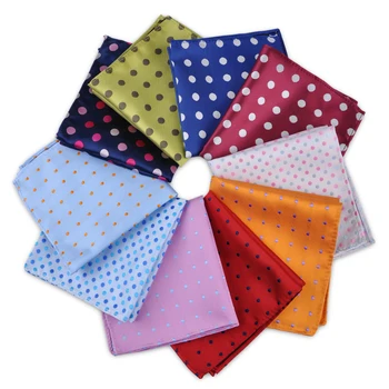 

ciciTree New 10PCS/SET Colorful Big Polka Dots Men's Polyester Handkerchief Wedding Hanky Banquet Pocket Square Father Day Gift
