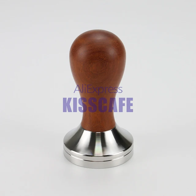 Cheap 304 Stainless Steel Base Red Sandalwood Handle Tamper 41/49/51/53/57/57.5/58/58.35 mm Coffee Powder Hammer Coffee Accessories