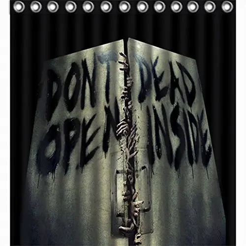 

QC Shower Curtain Walking Dead Don't Open Dead Inside Polyester Bath,Bathroom Shower Curtain waterproof