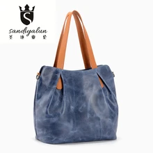 Neue Herbst Frauen Handtasche Damen Hohe Qualtität Aus Echtem Leder Crossbody Taschen Große Hobos Hit Farbe Einkaufstasche Casual Umhängetasche