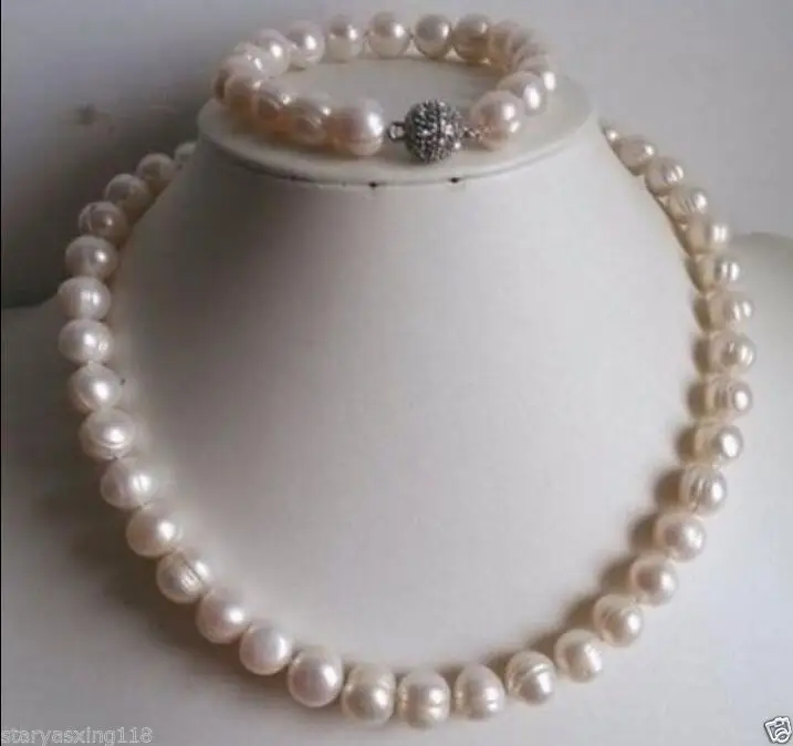 

SHIPPING HOT sell new Style >>>> 10-11mm white pearl necklace and bracelet set (magnetic lock)