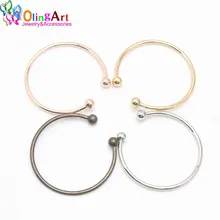 OlingArt 4 pçs/lote 66 MM Simples Do Vintage Bronze/Ródio/KC ouro/Rosa de ouro Contas DIY Pulseiras Europeus pulseira fazer Jóias