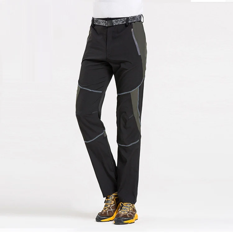 Мужские летние велосипедные брюки для рыбалки быстросохнущие треккинговые походные брюки женские уличные дышащие походные брюки - Цвет: Men black gray