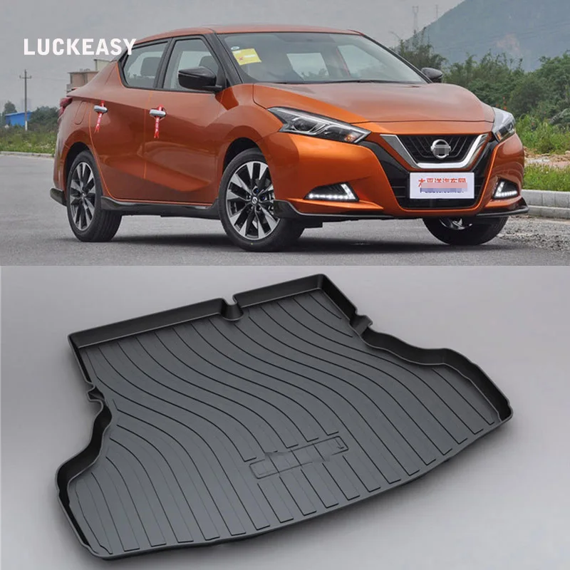

LUCKEASY Non-Slip Waterproof 3D TPO Trunk Boot Cargo Mat Recycled Durable For Nissan Bluebird 15-18 Car-styling