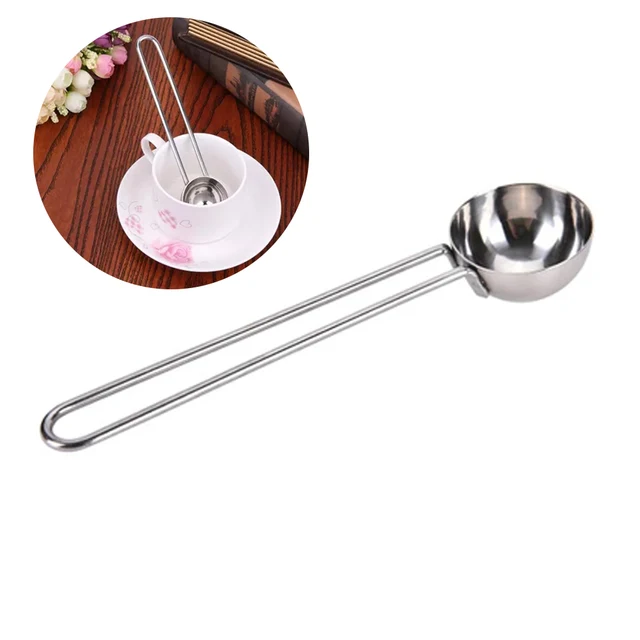 Best Price ROSENICE Stainless Steel Coffee Scoop Coffee Bean Powder Measuring Spoon with Long Handle Coffeeware
