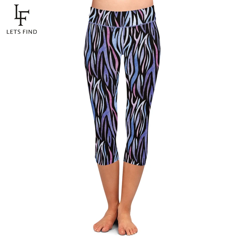 LETSFIND Summer New Sexy Zebra Printed Women Capri Leggings Fashion Fitness Stretch High Waist Plus Size Mid-Calf Women Pants LETSFIND Summer New Sexy Zebra Printed Women Capri Leggings Fashion Fitness Stretch High Waist Plus Size Mid-Calf Women Pants