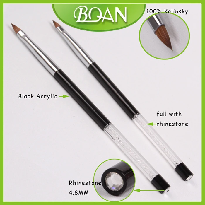 

Crystal Rhinestone Handle Acrylic Brush Kolinsky Oval Nail Brush for Acrylic Nail 8#