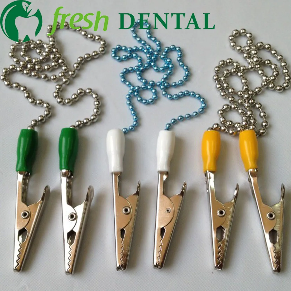 50PCS Dental bib clip Made of Bead Chain Like Pearl Necklace 385mm Divided pakcage Dental