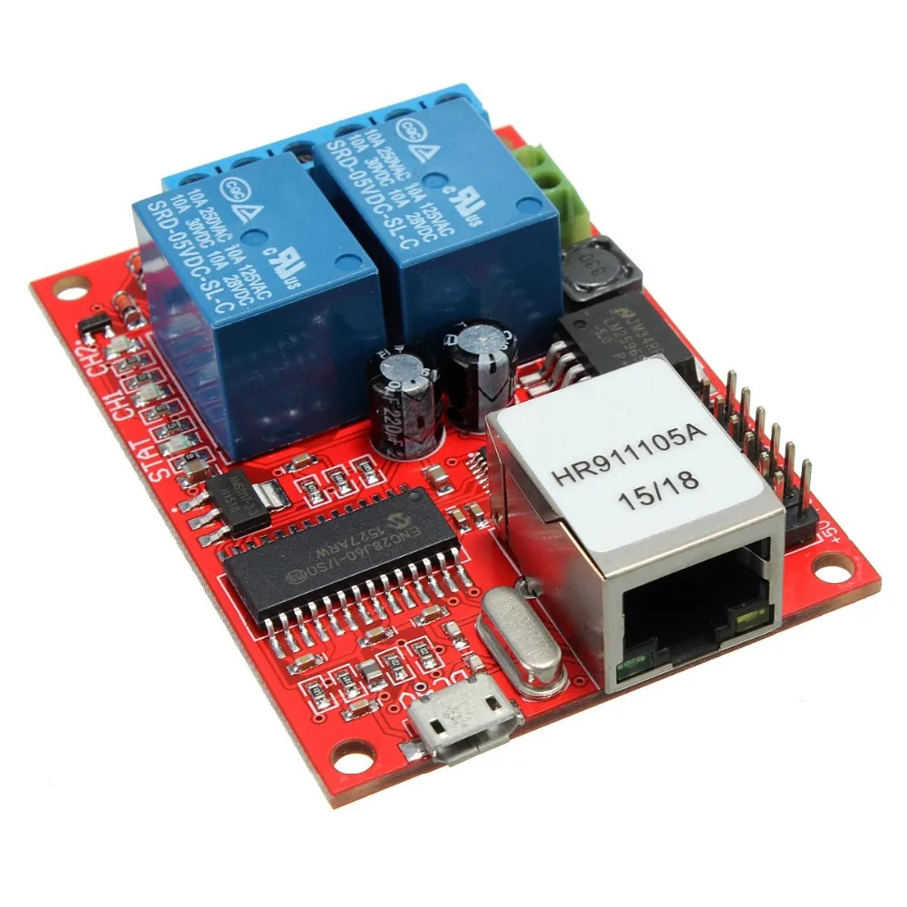 Neue Ankunft Elektronische kit Platine LAN Ethernet 2-wege Relaiskarte Verzögerung Schalter TCP/UDP Controller Modul WEB server