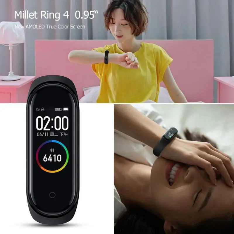 Новейший Xiaomi mi-браслет 4 Smart mi Band 4, браслет, пульсометр, фитнес, 135 мА/ч, цветной экран, Bluetooth, 5, китайская версия