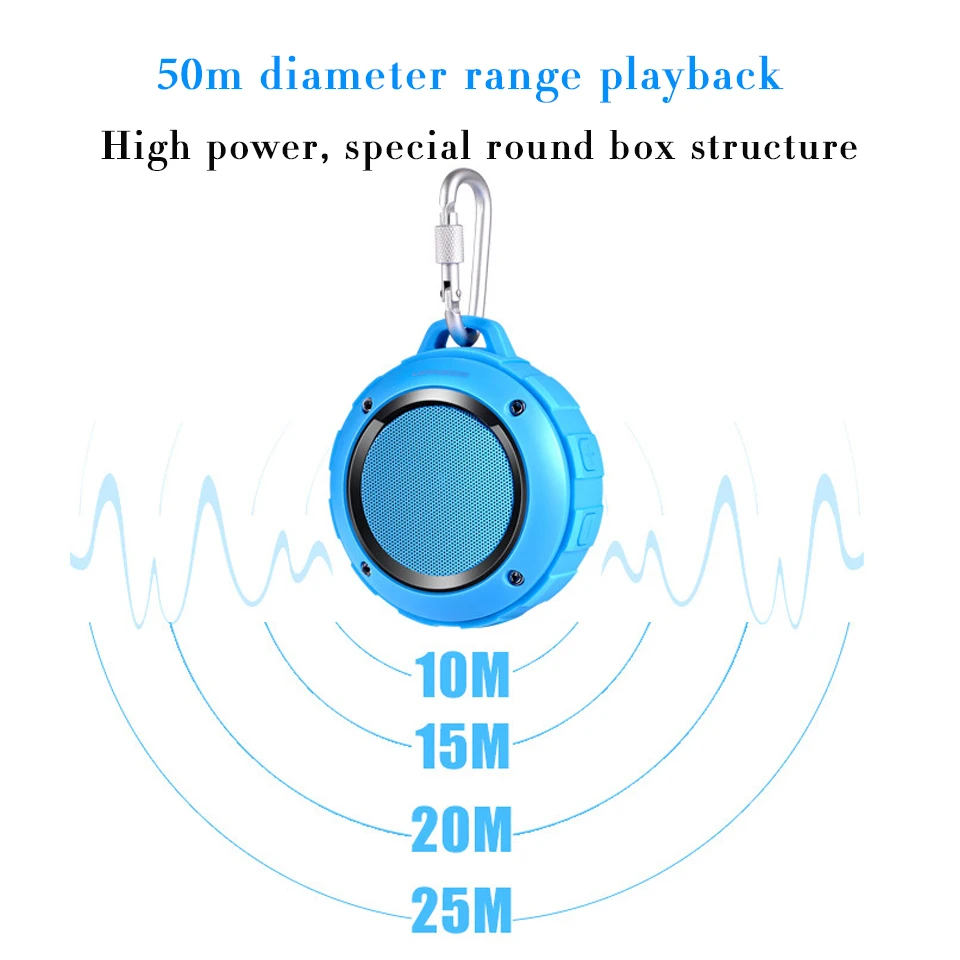 Портативный беспроводной Bluetooth динамик водонепроницаемый tf-карта сабвуфер Bluetooth Колонка объемная мини-колонка, динамик с микрофоном