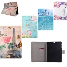 Модный легкий бумажник с изображением цветочной башни, флип-чехлы из искусственной кожи для samsung Galaxy Tab S2 9,7, чехлы для планшетов SM-T815/T810