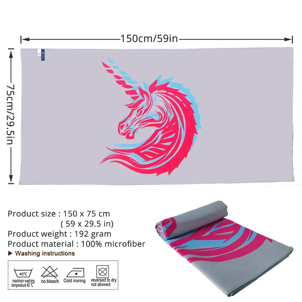 

Zipsoft Brand Microfiber Towel Grey Red Blue Large Towel Printed Traveling Quick Dry Sports Swimming Bath Camping 75*150cm 2019