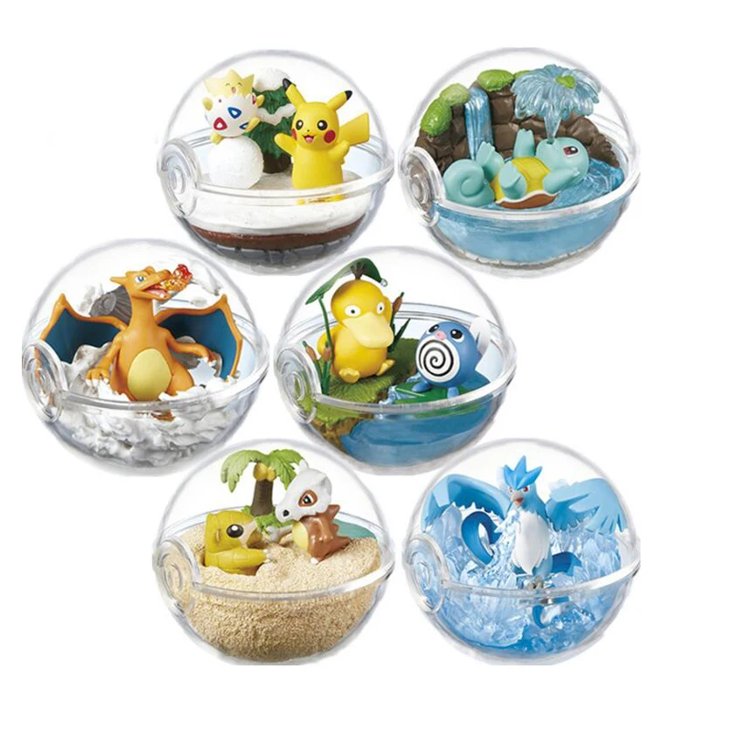 

6pcs/set Cute Squirtle Psyduck Charizard Articuno Cubone Togepi Poliwag Action Figure Toys