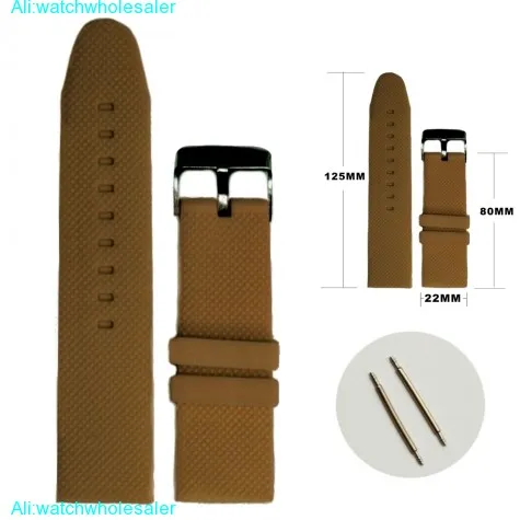 22mm Chocolate Brown Silicone Jelly Rubber Unisex Watch Band Straps WB1062U22JB