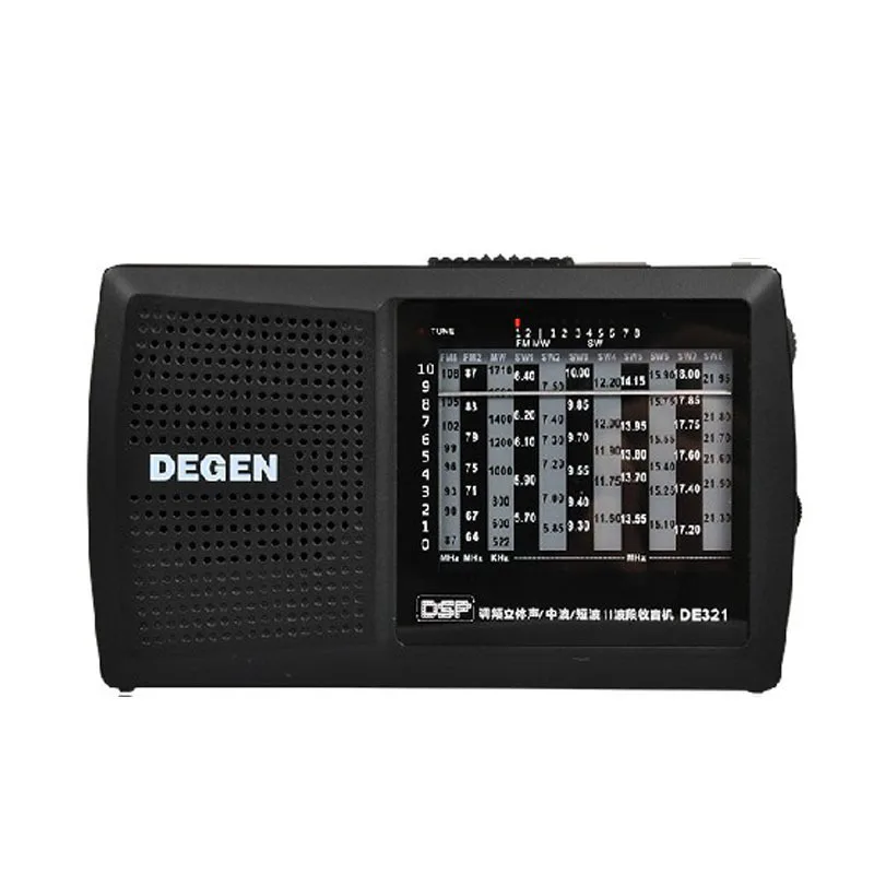 Degen de321 FM стерео цифровой радио mw и SW DSP мировой диапазон Приемник Высокое качество портативный радио FM Лучшая цена