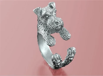 

DANGGAO Newest Listed Handmade Miniature Schnauzer Ring for women child Retro Animal Ring Pet Lovers Gift jewelry