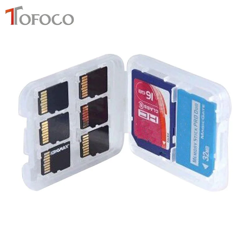 

2017 Newest Arrival TOFOCO High Quality 8 in 1 Plastic Micro for SD SDHC TF Memory Card Storage Case Box Protector Holder Case