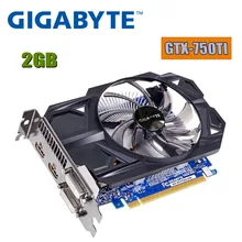 GIGABYTE GTX 750 ti 2 Гб видеокарта 128 бит GDDR5 видеокарты для nVIDIA Geforce GTX 750Ti 2 Гб Hdmi Dvi используется VGA gtx750ti