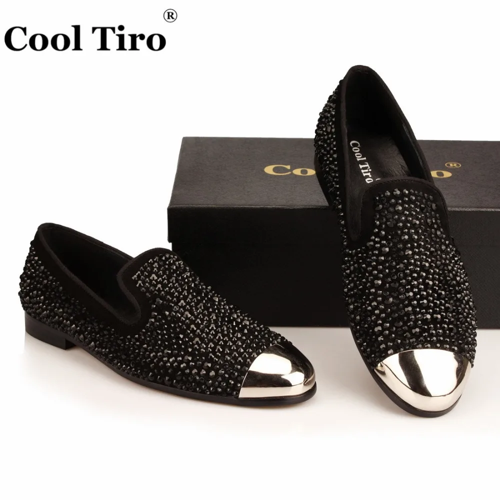 Black Rhinestones Slippers Loafers (10)