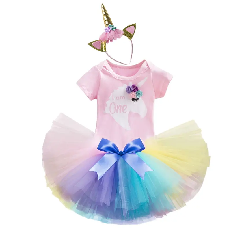 

1 Year Birthday Dress for Baby Girls Vestido Birthday Outfits Unicorn Tutu Party Dresses Baby Clothes Pattern Girls' Clothing