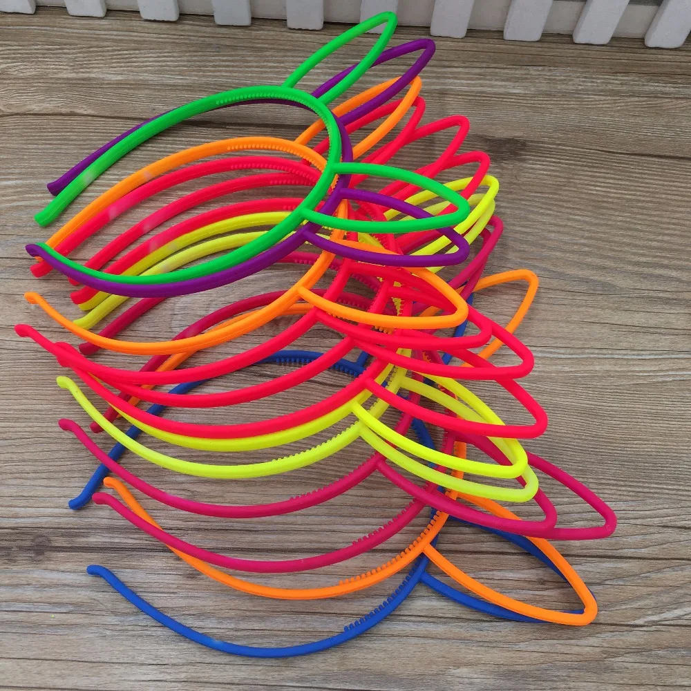 12pcs/lot Multi colors Plastic Cat Ears Hairbands For Kids Girls