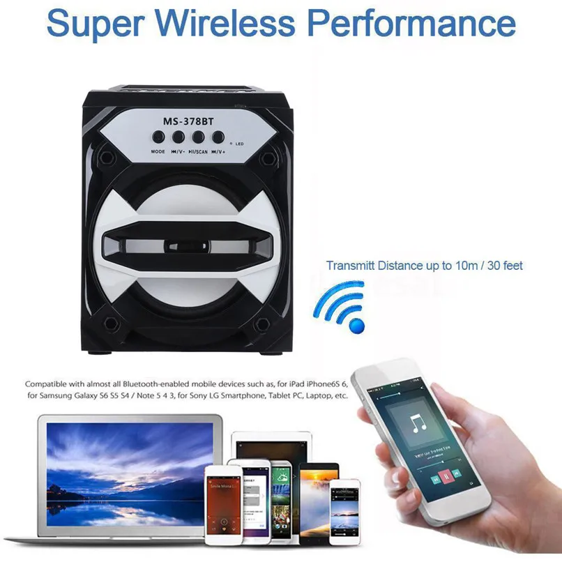 Bluetooth динамик светодиодная подсветка USB AUX TF fm радио портативный уличный