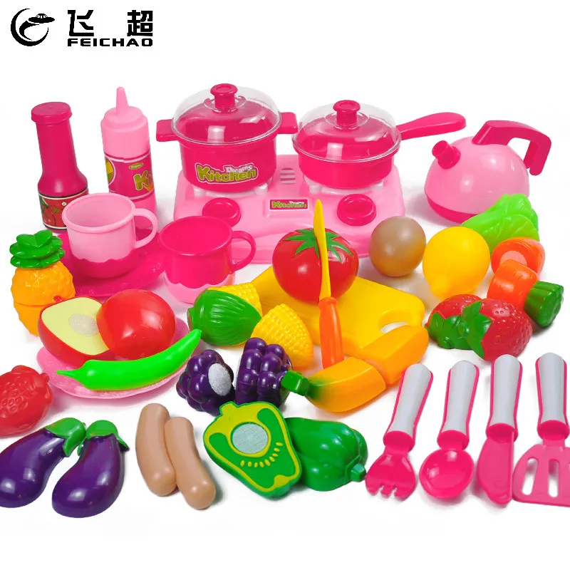 

34 Pieces Children's Kitchen Play House Toy Fruit and Vegetable Slices Boys Girls Cooking Puzzle Simulation Pretend Play Game