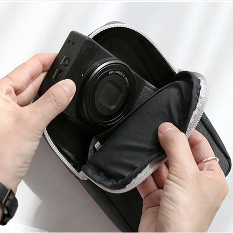 prativerdi Mini Zippered Lock Sqaure Storage Bag Headset box for Earphone Case SD Cards USB Power Bank Charger Travel Organizer4
