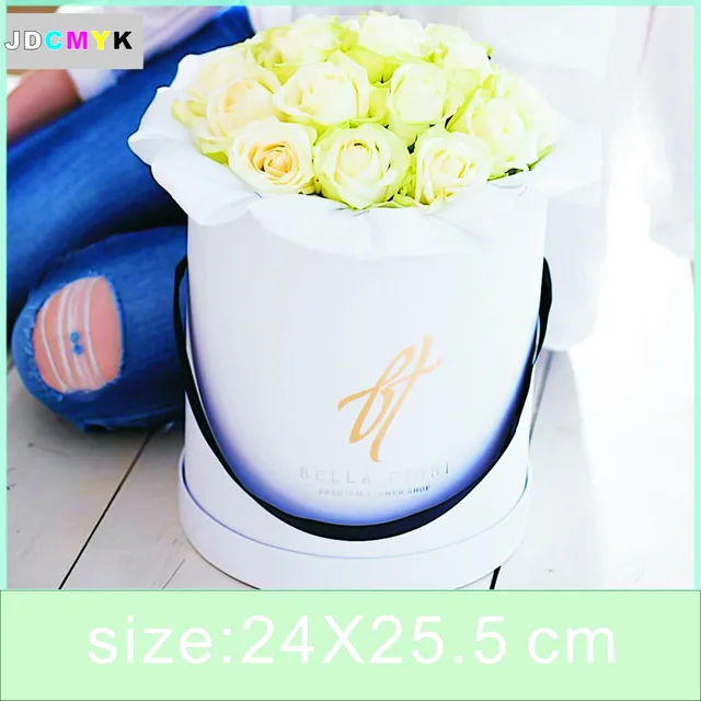 florist bouquet packing gift flowers box pure color round cardboard paper flower boxes