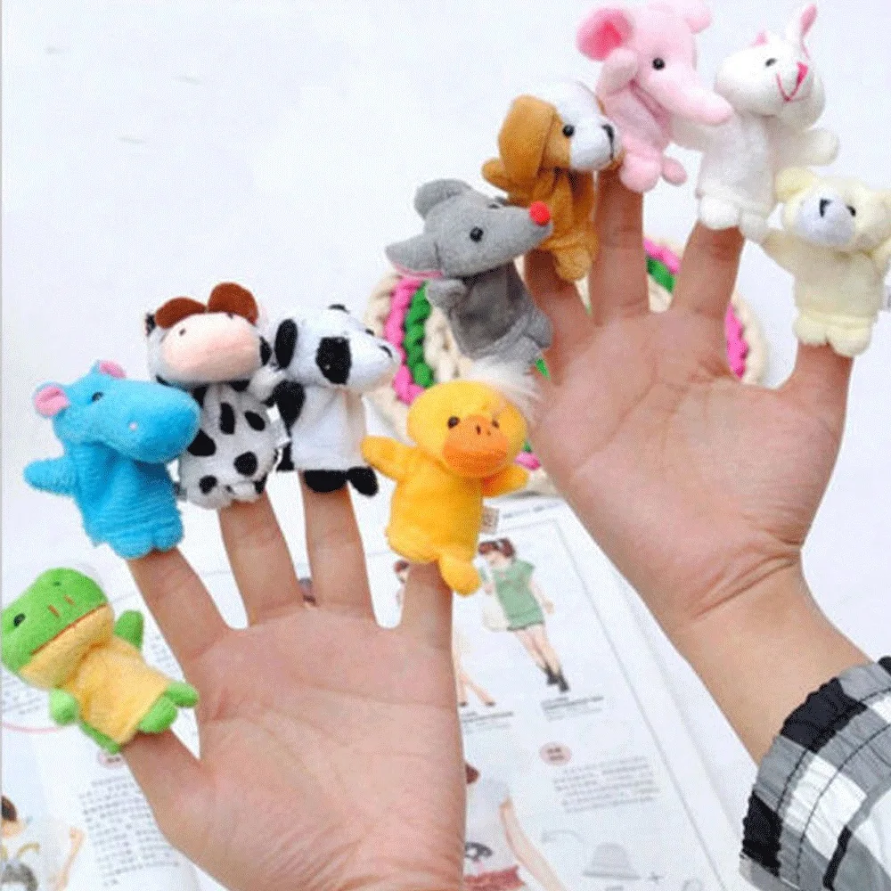 US family Finger Puppets тканевые куклы детские развивающие ручной мультфильм комплект игрушек для животных