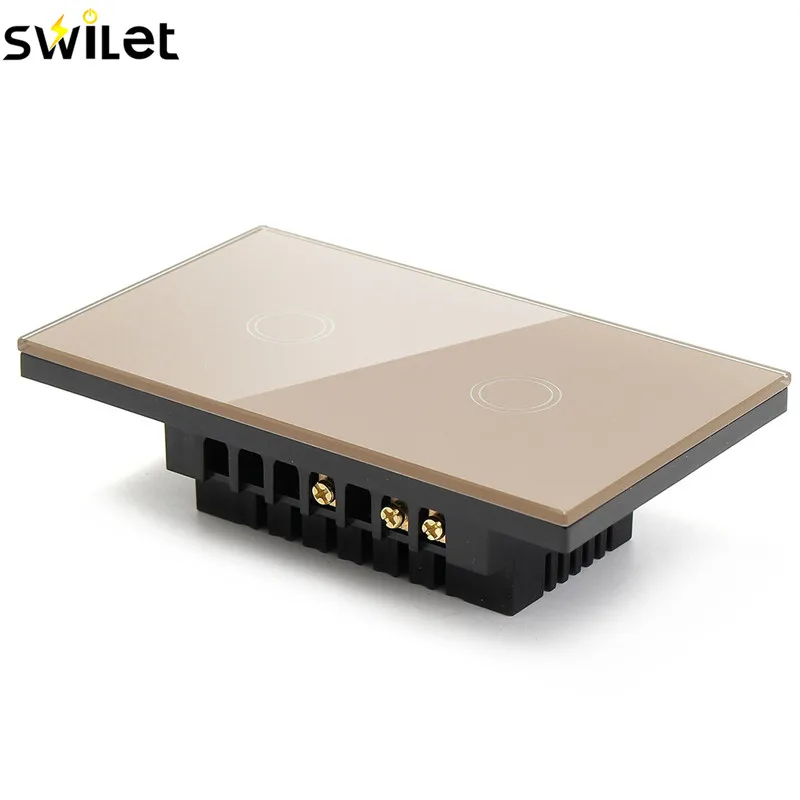 SWILET 120 тип двухсторонний сенсорный выключатель 110 V-240 V кристальная стеклянная панель сенсорный выключатель дистанционное управление светильник светодиодный