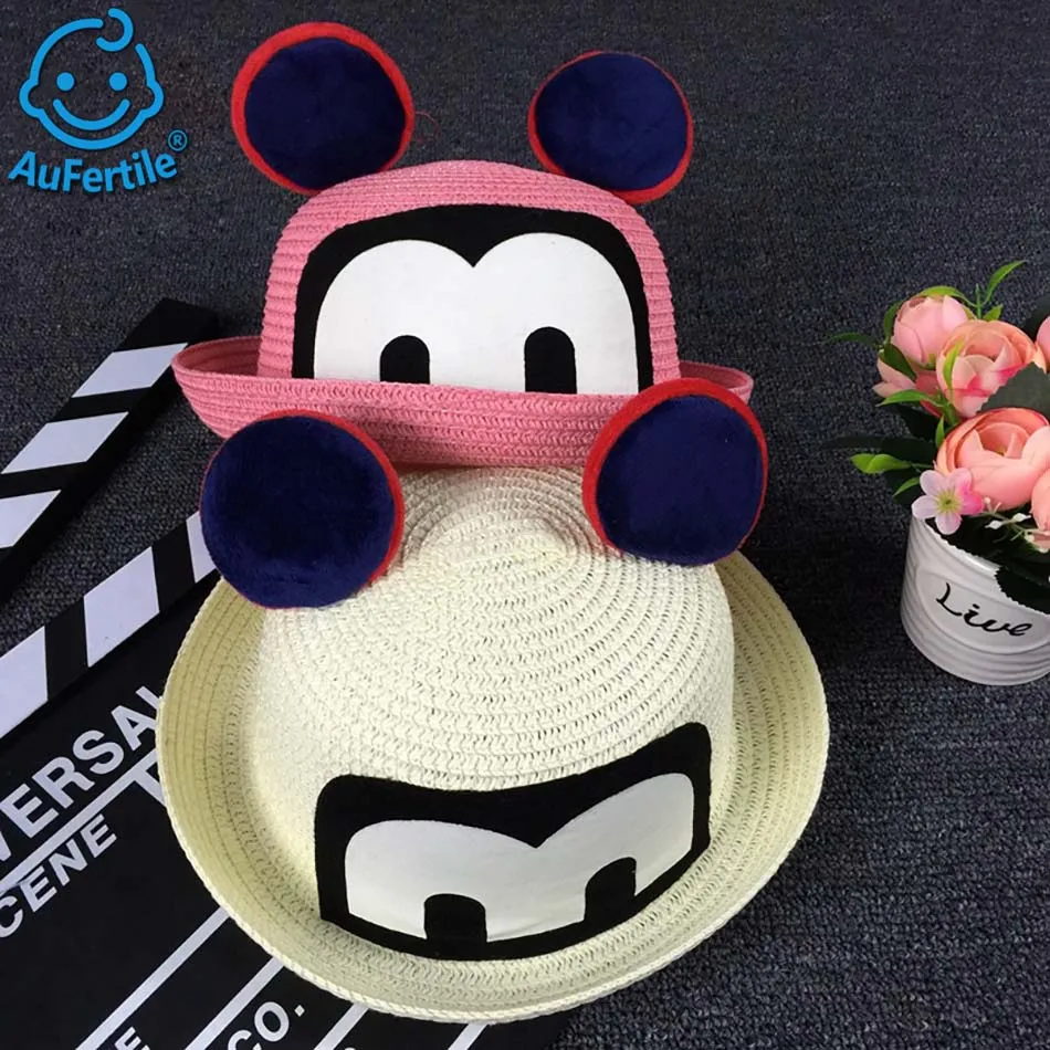 2018 New Children Hats;Spring and Autumn Cute Caps;Cartoon with Big Ears;Fashion Sunscreen Hat Boys and Girls Tide Caps