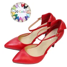 New 2017 Size 34-41 pointed toe ankle-strap summer style women pumps soft Sheepskin women high heels sandals shoes woman
