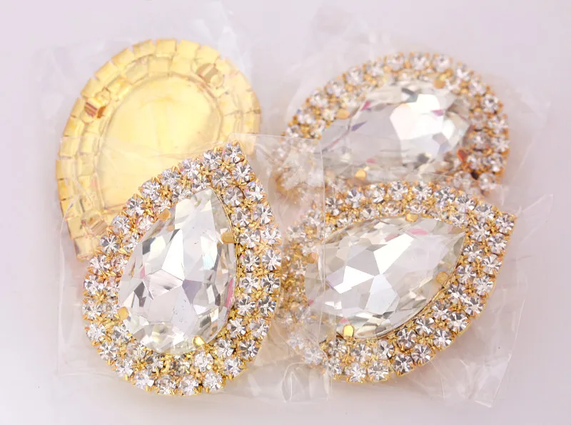 Billow Glass Sew On Rhinestone Button (16)