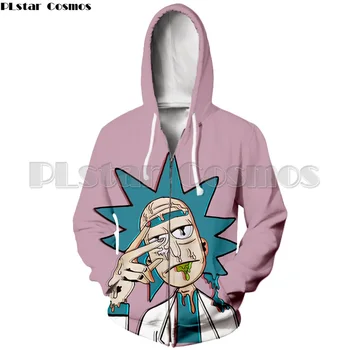 

PLstar Cosmos 3d Cartoon Rick Streetwear Hoodies Women/Men Rick And Morty Sweatshirt Zipper Hoodies Autumn Jacket Tracksuit