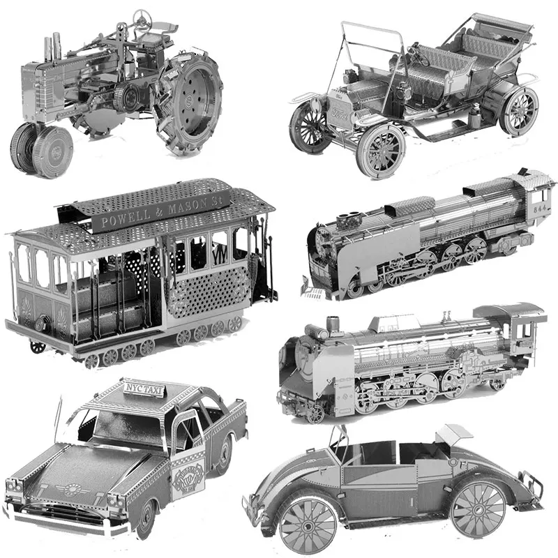 

3D Metal Puzzle Model CRAWLER CRANE/844Stream Locomotive/FARM TRACTOR/1908 Ford Motor Parent-child Interactive Educational Toy