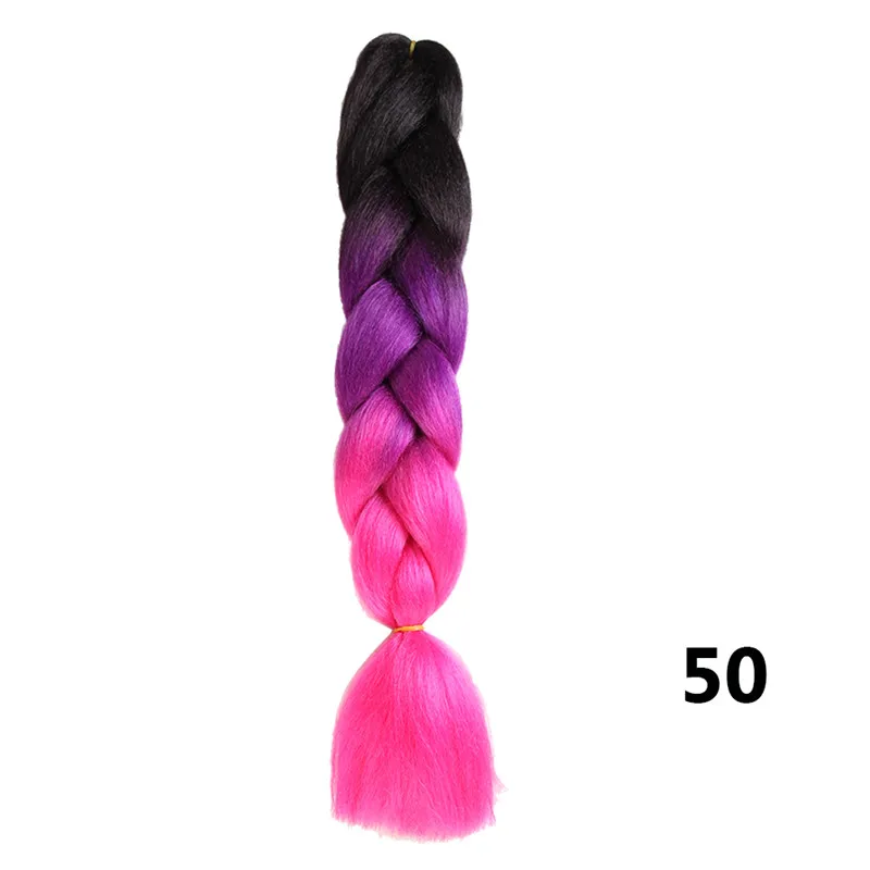 Sambraid jumbo косы ombre канекалон 24 inch плетение волос для вязания канекалон крючком косы синтетических крючком волос 100g - Цвет: #5