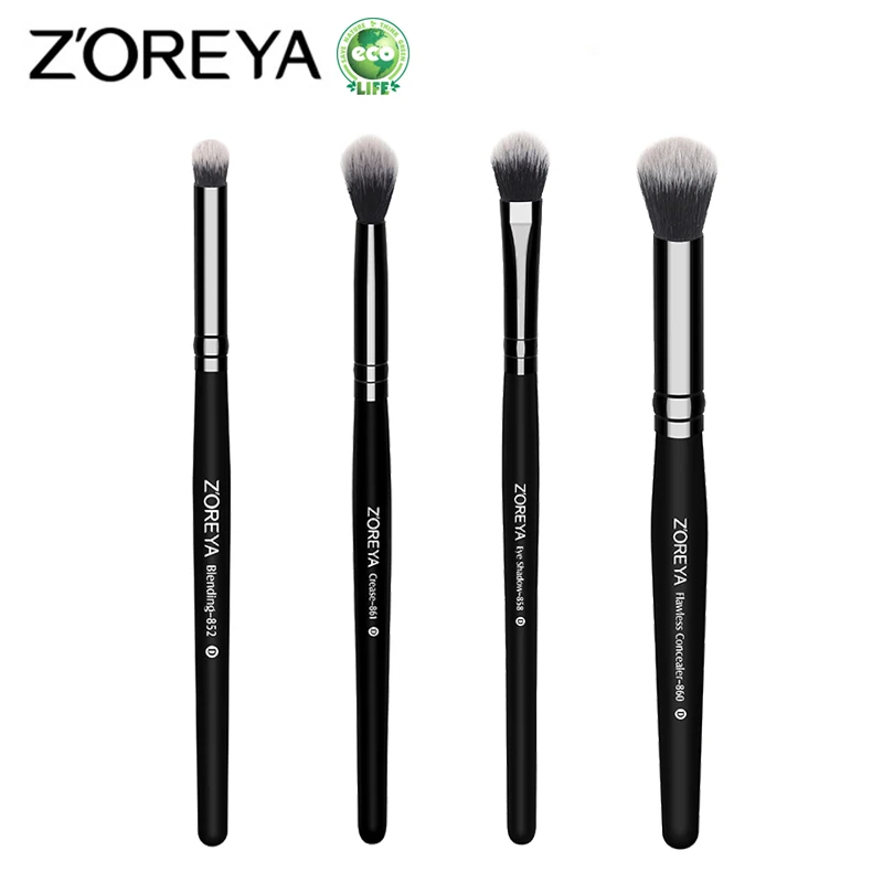

ZOREYA 4pcs Professional Makeup Brushes Eyeshadow Blending Crease Concealer Make Up Brush Cosmetic Brushes Tools Kits Maquiagem