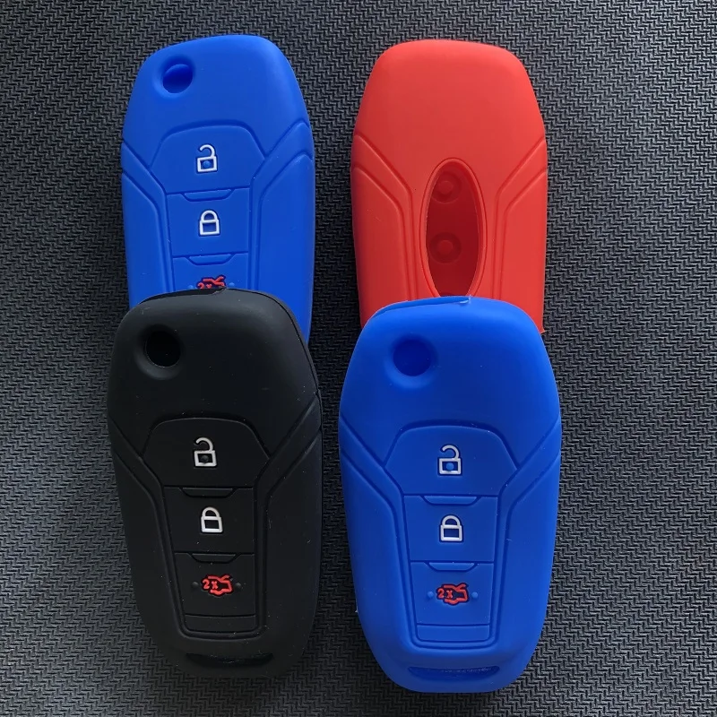 Силиконовый резиновый чехол с 3 кнопками для Ford Flip Remote Key EVEREST Ecosport Fusion Mondeo Ranger Escape