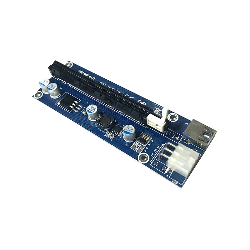 60cm PCI-e express 1x to 16x Extender Riser Card with 6pin 8pin sata Power Supply USB 3.0 Cable for graphics for bitcoin mining