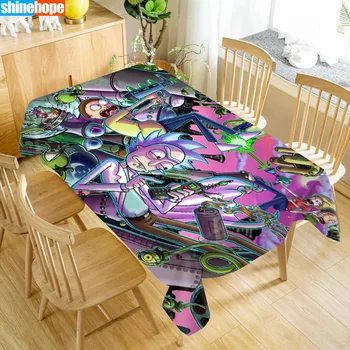 

New Arrival Custom Rick and Morty Table Cloth Waterproof Oxford Fabric Rectangular Tablecloth Home Party Tablecloth