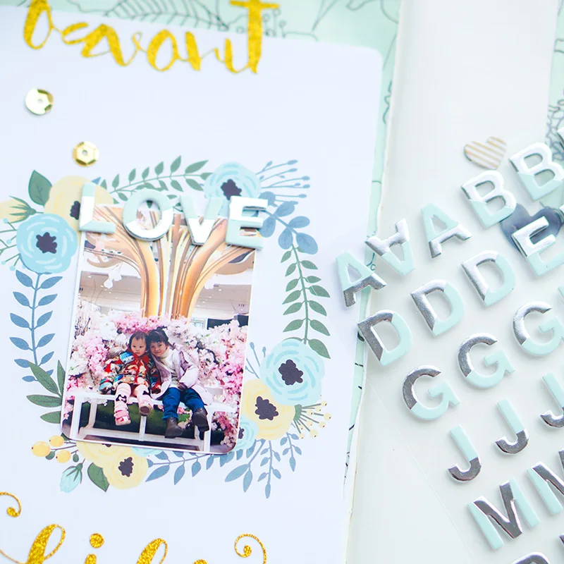 Dokibook Hand Made Double-color Alphabet Stickers 3d Custom Stickers Notebook Planner Diary Decoration Accessories Stationery