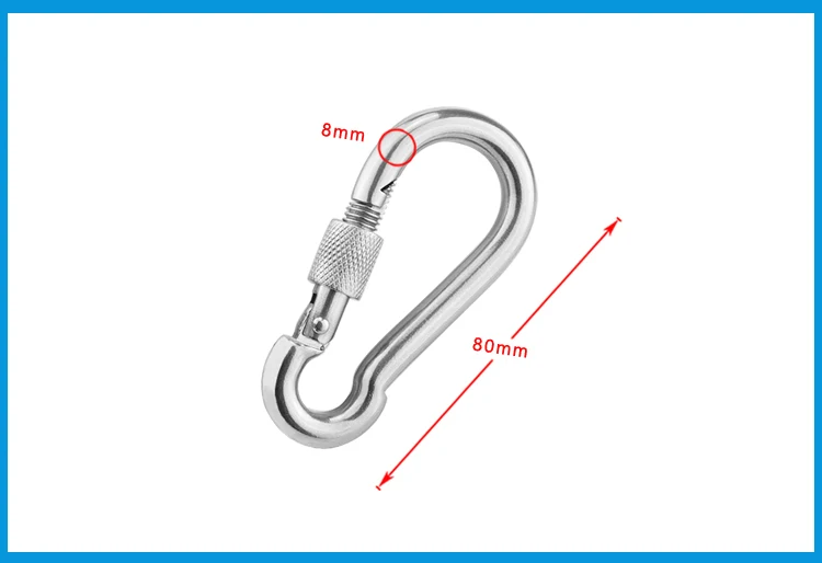 M6/M8/M10 Многофункциональный 304 из нержавеющей стали пружинный карабин быстрый замок для цепочки кольцо крюк защелка соединитель цепей крюк
