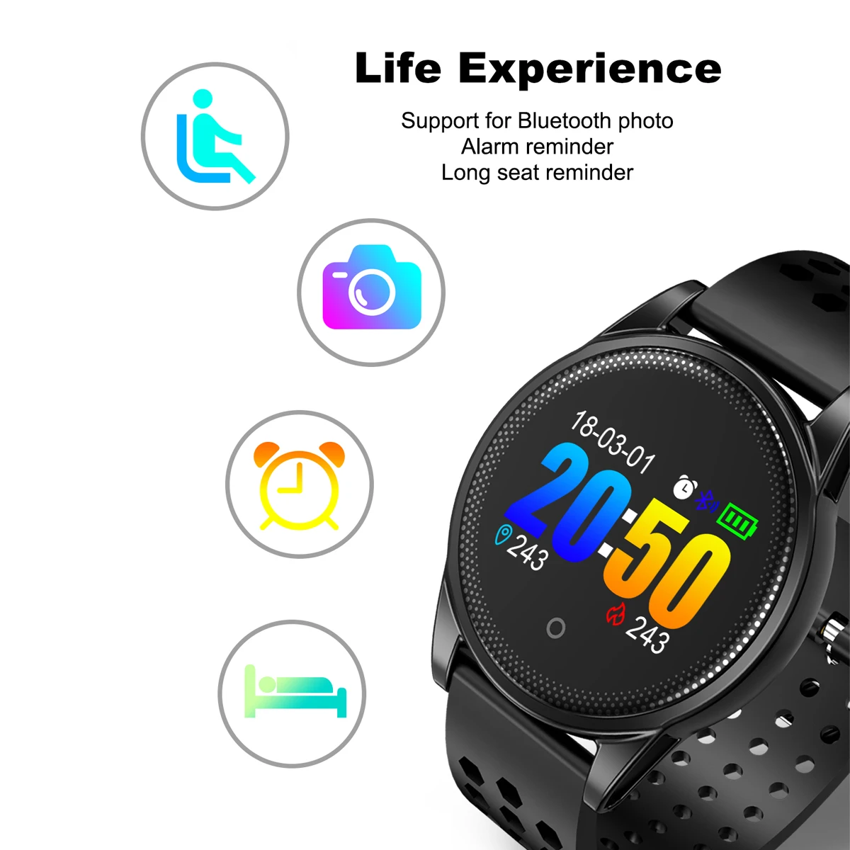 smartwatch with blood pressure oxygen heart rate & sleep quality monitor