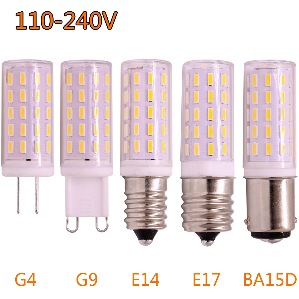 E14 E17 G4 G9 BA15D цоколь светильник-кукуруза лампа 110 V-240 V 4W эквивалент 40W галогенная 330LM