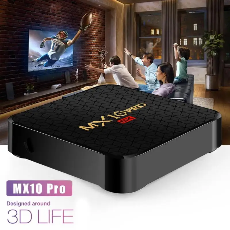 MX10 Pro Android 9,0 4 Гб+ 64 Гб 6 K H.265 3D 2,4G WI-FI Декодер каналов кабельного телевидения w/Дистанционное Управление