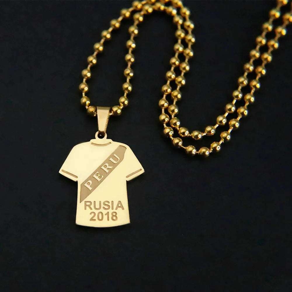 Лидер продаж 2018 ожерелье из нержавеющей стали с кулоном в виде футбольной Джерси